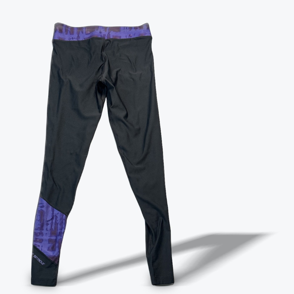 Under Armour Compression Leggings ColdGear Womens Small Black Purple